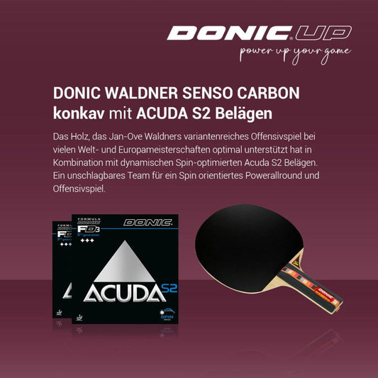 DONIC UP Waldner Senso Carbon with Acuda S2 DONIC UP Waldner Senso Carbon with Acuda S2