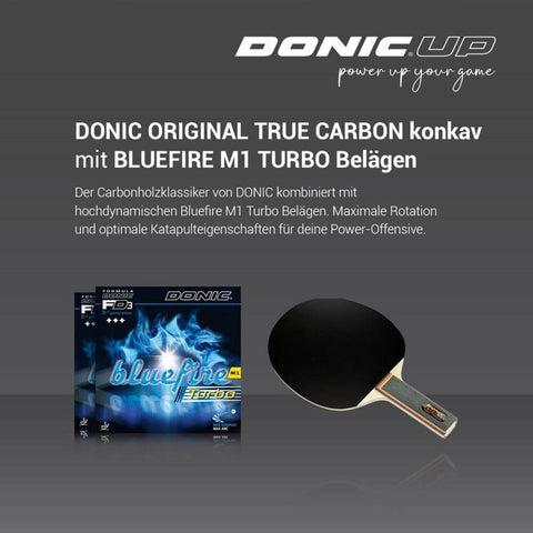 DONIC UP True Carbon with Bluefire M1 Turbo DONIC UP True Carbon with Bluefire M1 Turbo