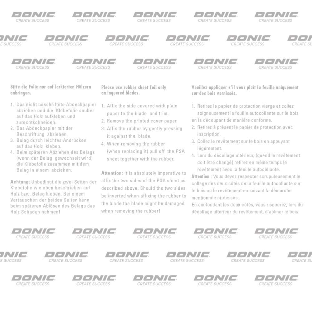 DONIC Belag Klebefolie