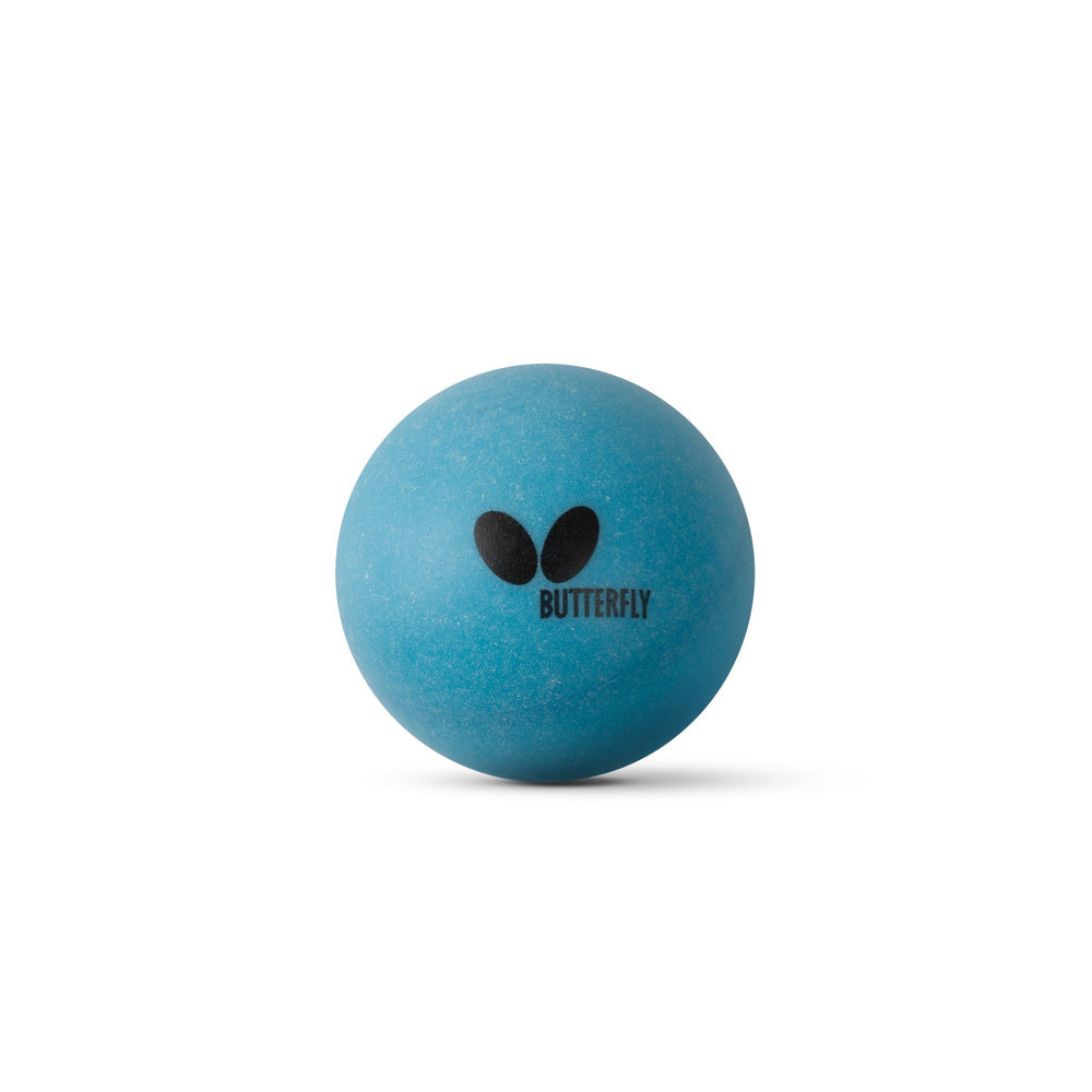 Blauer Butterfly Coloured Tischtennisball mit schwarzem Butterfly-Logo