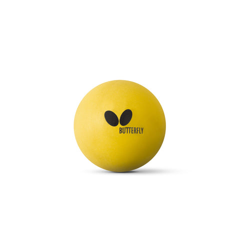 Gelber Butterfly Coloured Tischtennisball mit schwarzem Butterfly-Logo