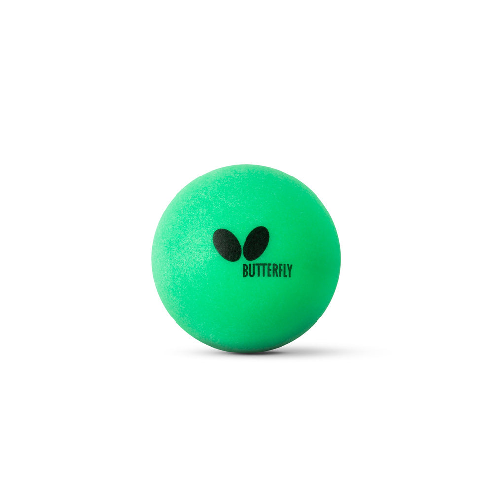 Grüner Butterfly Coloured Tischtennisball mit schwarzem Butterfly-Logo
