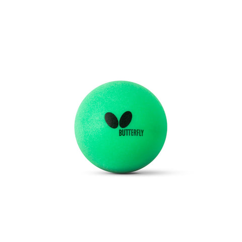 Grüner Butterfly Coloured Tischtennisball mit schwarzem Butterfly-Logo