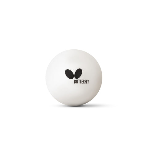 Weißer Butterfly Outdoor Tischtennisball mit schwarzem Butterfly-Logo