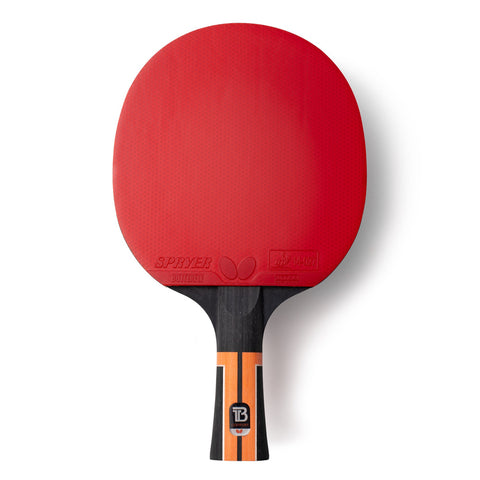 Butterfly Timo Boll Comfort Komplettschläger mit rotem Spryer-Belag in Frontansicht