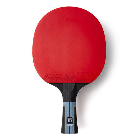 Butterfly Timo Boll Progress Komplettschläger mit rotem Spryer-Belag in Frontansicht